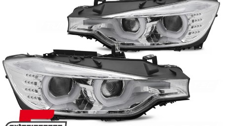 Prednja svjetla 3D LED Angel Eyes U-dizajn (chrome) / BMW serije 3 F30 F31 limuzina karavan (10.2011-05.2015), LPBMI9