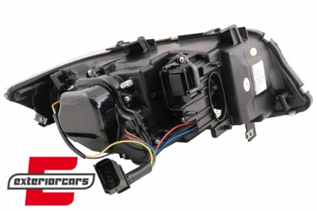 Prednja svjetla 3D LED Angel Eyes U-dizajn (crna) / BMW serije 3 E90 limuzina E91 karavan (03.2005-08.2008), LPBMI4