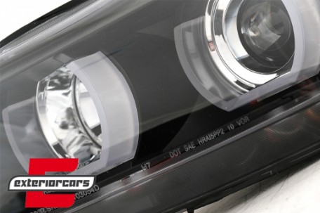 Prednja svjetla 3D LED Angel Eyes U-dizajn (crna) / BMW serije 3 E90 limuzina E91 karavan (03.2005-08.2008), LPBMI4