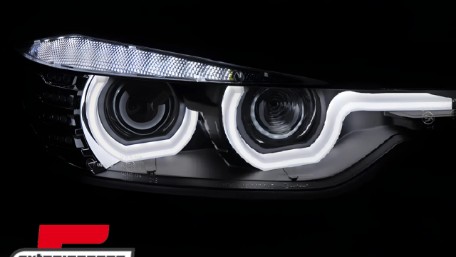 Prednja svjetla 3D LED Angel Eyes U-dizajn (crna) / BMW serije 3 F30 F31 limuzina karavan (10.2011-05.2015), LPBMJ0