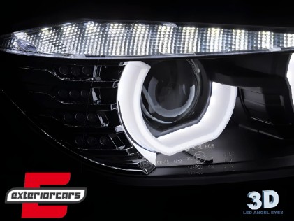 Prednja svjetla 3D LED Angel Eyes U-dizajn (crna) / BMW serije 3 F30 F31 limuzina karavan (10.2011-05.2015), LPBMJ0