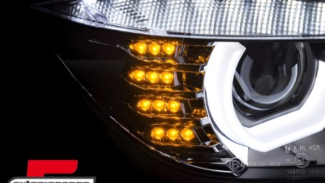 Prednja svjetla 3D LED Angel Eyes U-dizajn (crna) / BMW serije 3 F30 F31 limuzina karavan (10.2011-05.2015), LPBMJ0