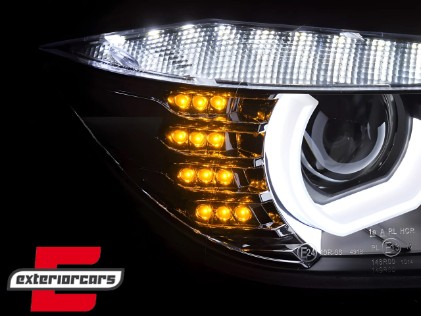 Prednja svjetla 3D LED Angel Eyes U-dizajn (crna) / BMW serije 3 F30 F31 limuzina karavan (10.2011-05.2015), LPBMJ0