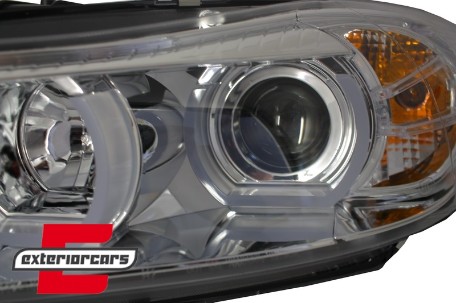 Prednja svjetla 3D LED Angel Eyes U-dizajn Xenon (chrome) / BMW serije 3 E90 limuzina E91 karavan (03.2005-08.2008), LPBMI5