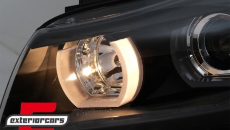 Prednja svjetla 3D LED Angel Eyes U-dizajn Xenon (crna) / BMW serije 3 E90 limuzina E91 karavan (03.2005-08.2008), LPBMI6