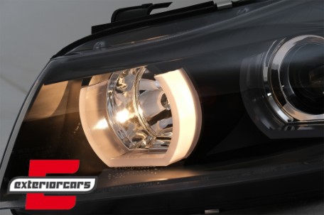 Prednja svjetla 3D LED Angel Eyes U-dizajn Xenon (crna) / BMW serije 3 E90 limuzina E91 karavan (03.2005-08.2008), LPBMI6