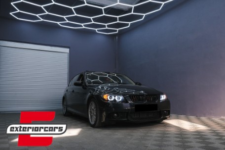 Prednja svjetla 3D LED Angel Eyes U-dizajn Xenon (crna) / BMW serije 3 E90 limuzina E91 karavan (03.2005-08.2008), LPBMI6
