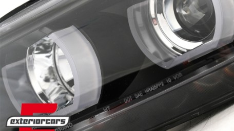 Prednja svjetla 3D LED Angel Eyes U-dizajn Xenon (crna) / BMW serije 3 E90 limuzina E91 karavan (03.2005-08.2008), LPBMI6