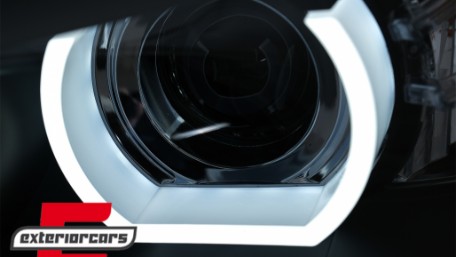 Prednja svjetla 3D LED Angel Eyes U-dizajn Xenon (crna) / BMW serije 3 E90 limuzina E91 karavan (03.2005-08.2008), LPBMI6