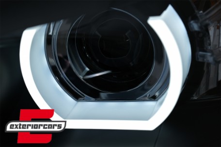 Prednja svjetla 3D LED Angel Eyes U-dizajn Xenon (crna) / BMW serije 3 E90 limuzina E91 karavan (03.2005-08.2008), LPBMI6