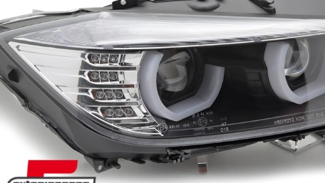 Prednja svjetla 3D LED Angel Eyes U-dizajn Xenon (crna) / BMW serije 3 F30 F31 limuzina karavan (10.2011-05.2015), LPBML8