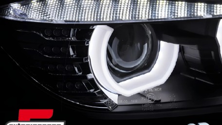 Prednja svjetla 3D LED Angel Eyes U-dizajn Xenon (crna) / BMW serije 3 F30 F31 limuzina karavan (10.2011-05.2015), LPBML8