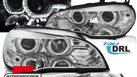 Prednja svjetla 3D LED Angel Eyes XENON (chrome) / BMW X5 E70 (2007-2010), LPBMJ7