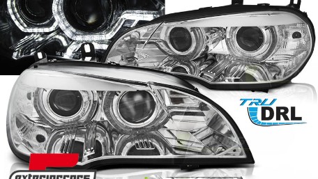 Prednja svjetla 3D LED Angel Eyes XENON (chrome) / BMW X5 E70 (2007-2010), LPBMJ9