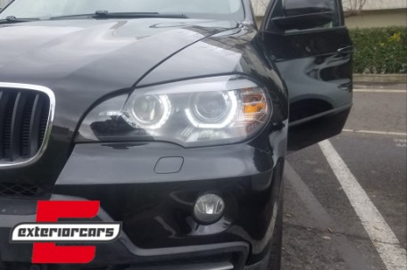 Prednja svjetla 3D LED Angel Eyes XENON (crna) / BMW X5 E70 (2007-2010), LPBMJ8