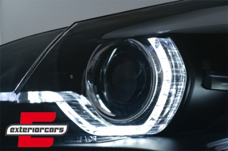 Prednja svjetla 3D LED Angel Eyes XENON (crna) / BMW X5 E70 (2007-2010), LPBMJ8
