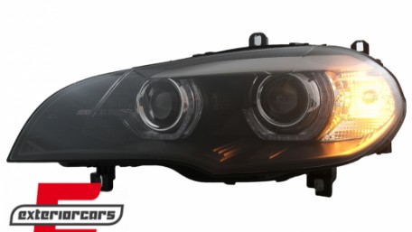 Prednja svjetla 3D LED Angel Eyes XENON (crna) / BMW X5 E70 (2007-2010), LPBMJ8