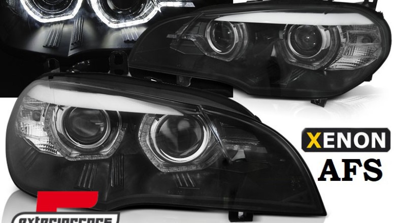 Prednja svjetla 3D LED Angel Eyes XENON (crna) / BMW X5 E70 (2007-2010), LPBMK0