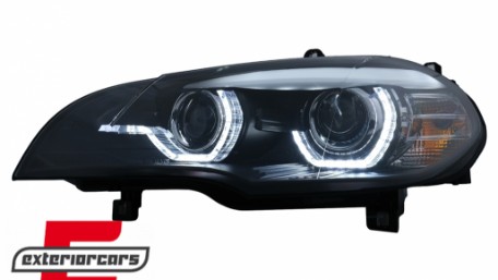 Prednja svjetla 3D LED Angel Eyes XENON (crna) / BMW X5 E70 (2007-2010), LPBMK0