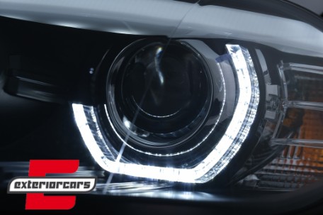 Prednja svjetla 3D LED Angel Eyes XENON (crna) / BMW X5 E70 (2007-2010), LPBMK0