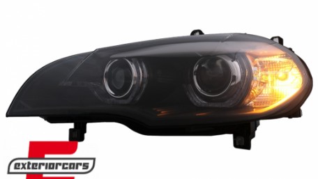 Prednja svjetla 3D LED Angel Eyes XENON (crna) / BMW X5 E70 (2007-2010), LPBMK0