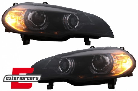 Prednja svjetla 3D LED Angel Eyes XENON (crna) / BMW X5 E70 (2007-2010), LPBMK0