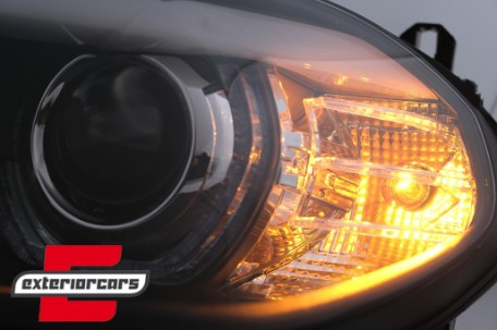 Prednja svjetla 3D LED Angel Eyes XENON (crna) / BMW X5 E70 (2007-2010), LPBMK0