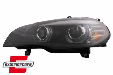 Prednja svjetla 3D LED Angel Eyes XENON (crna) / BMW X5 E70 (2007-2010), LPBMK0