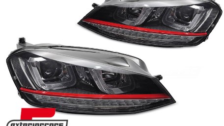Prednja svjetla 3D LED DRL LED SEQ žmigavci GTI dizajn / VW Golf 7 VII (2012-2017), LPVWV6