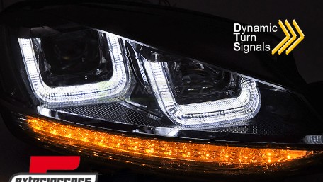 Prednja svjetla 3D LED DRL LED SEQ žmigavci GTI dizajn / VW Golf 7 VII (2012-2017), LPVWV6
