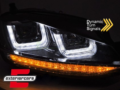 Prednja svjetla 3D LED DRL LED SEQ žmigavci GTI dizajn / VW Golf 7 VII (2012-2017), LPVWV6