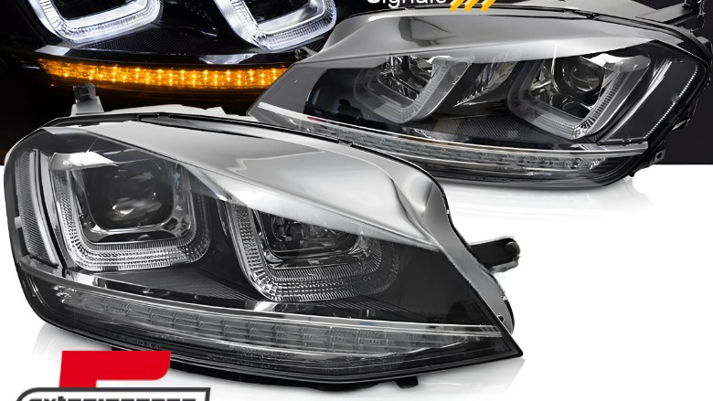 Prednja svjetla 3D LED DRL LED SEQ žmigavci R-line dizajn / VW Golf 7 VII (2012-2017), LPVWV5