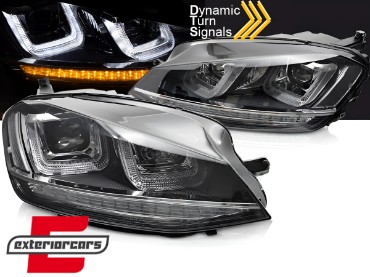 Prednja svjetla 3D LED DRL LED SEQ žmigavci R-line dizajn / VW Golf 7 VII (2012-2017), LPVWV5