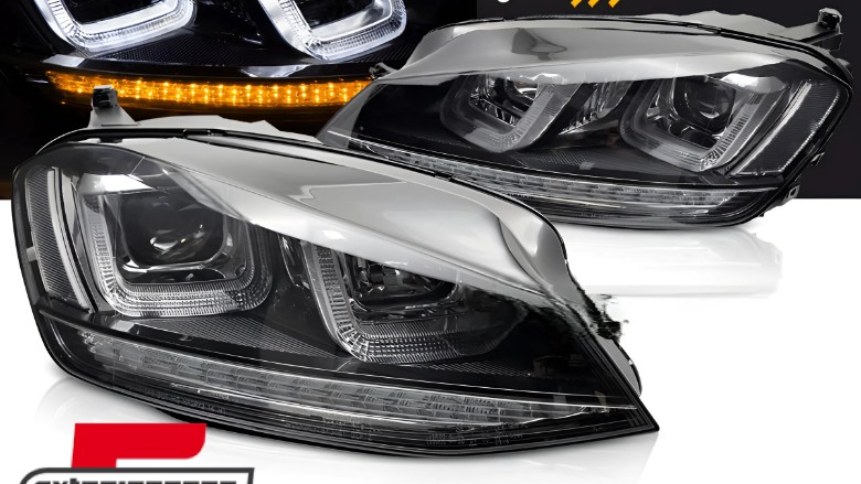 Prednja svjetla 3D LED DRL LED SEQ žmigavci R-line dizajn / VW Golf 7 VII (2012-2017), LPVWV7