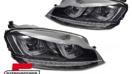 Prednja svjetla 3D LED DRL LED SEQ žmigavci R-line dizajn / VW Golf 7 VII (2012-2017), LPVWV7