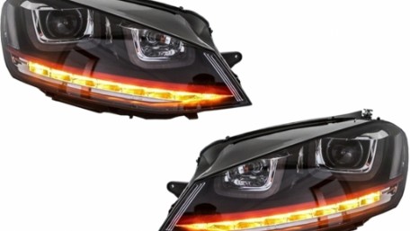 Prednja svjetla 3D LED DRL SEQ žmigavci GTI dizajn / VW Golf 7 VII (2012-2017), LPVX04