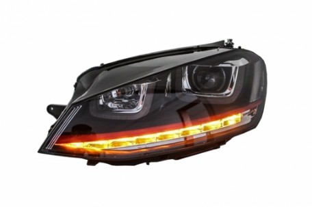 Prednja svjetla 3D LED DRL SEQ žmigavci GTI dizajn / VW Golf 7 VII (2012-2017), LPVX04