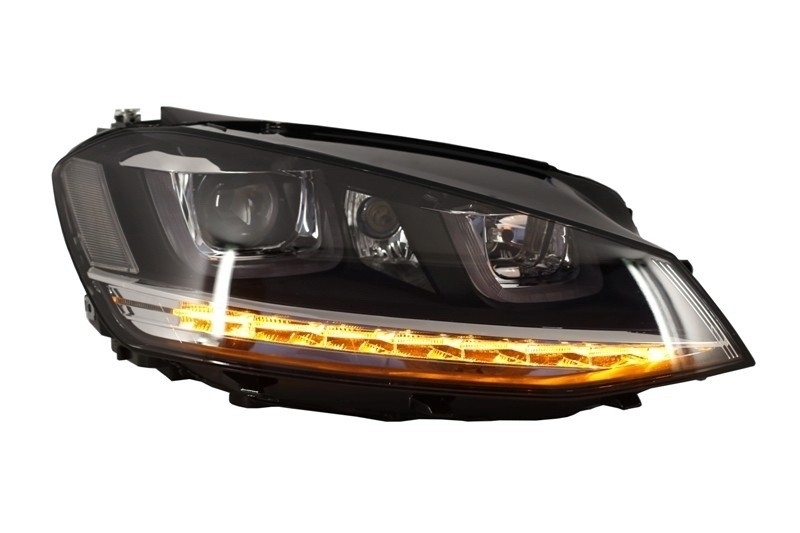 Prednja svjetla 3D LED DRL SEQ žmigavci R-line dizajn / VW Golf 7 VII (2012-2017), LPVX03