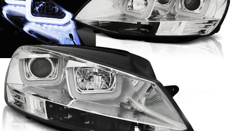 Prednja svjetla 3D LED U-dizajn (chrome) / Volkswagen Golf VII (2012-2017), LPVWK5