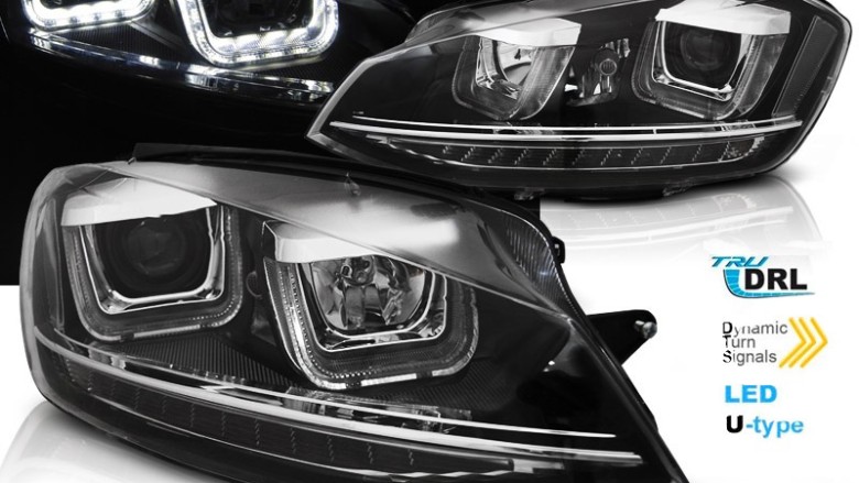 Prednja svjetla 3D LED U-dizajn LED SEQ žmigavci / Volkswagen Golf VII (2012-2017), LPVWR1