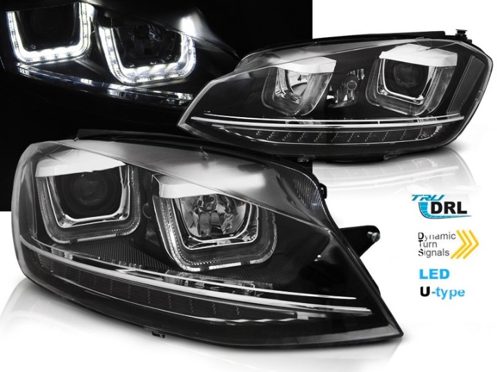 Prednja svjetla 3D LED U-dizajn LED SEQ žmigavci / Volkswagen Golf VII (2012-2017), LPVWR1