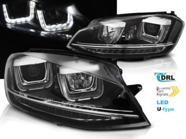 Prednja svjetla 3D LED U-dizajn LED SEQ žmigavci / Volkswagen Golf VII (2012-2017), LPVWR1