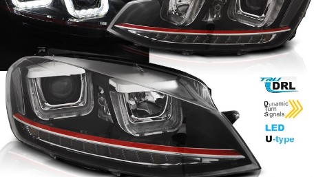 Prednja svjetla 3D LED U-dizajn LED SEQ žmigavci / Volkswagen Golf VII (2012-2017), LPVWR2
