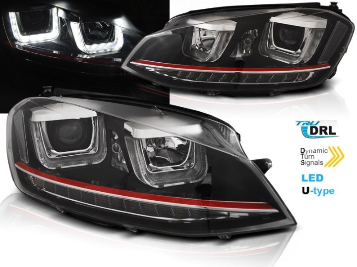 Prednja svjetla 3D LED U-dizajn LED SEQ žmigavci / Volkswagen Golf VII (2012-2017), LPVWR2