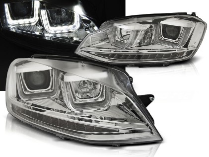 Prednja svjetla 3D LED U-dizajn LED žmigavci (chrome) / Volkswagen Golf VII (2012-2017), LPVWP0