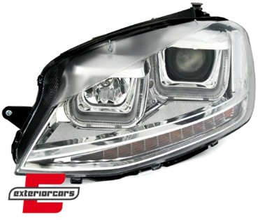 Prednja svjetla 3D LED U-dizajn LED žmigavci (chrome) / Volkswagen Golf VII (2012-2017), LPVWP0