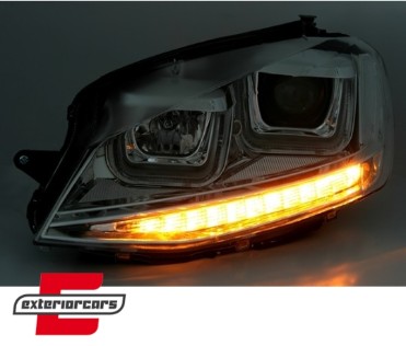 Prednja svjetla 3D LED U-dizajn LED žmigavci (chrome) / Volkswagen Golf VII (2012-2017), LPVWP0