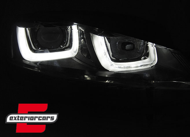 Prednja svjetla 3D LED U-dizajn SEQ žmigavci (crna) / Volkswagen Golf VII (2012-2017), LPVWP6