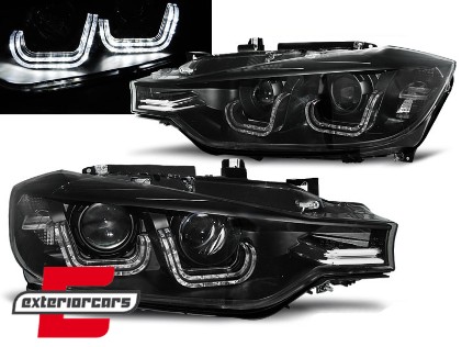 Prednja svjetla 3D LED U-dizajn Xenon look (crna) / BMW serije 3 F30 F31 limuzina karavan (10.2011-05.2015), LPBMF0