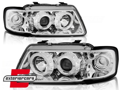 Prednja svjetla Angel Eyes (chrome) / Audi A3 (1996-2000), LPAU06